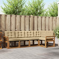 vidaXL Utomhussoffset med kudde 5 pcs Naturlig och Beige