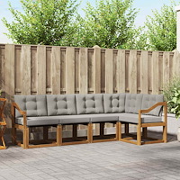 vidaXL Utomhussoffset med kudde 5 pcs Naturlig och Ljus Grå