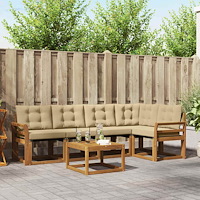 vidaXL Utomhussoffset med kudde 6 pcs Naturlig och Beige