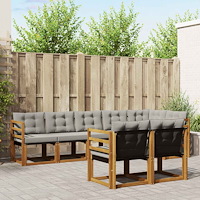 vidaXL Utomhussoffset med kudde 8 pcs Naturlig och Ljus Grå