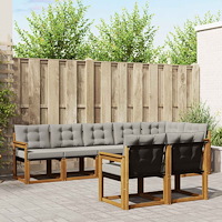 vidaXL Utomhussoffset med kudde 8 pcs Naturlig och Ljus Grå