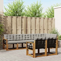 vidaXL Utomhussoffset med kudde 8 pcs Naturlig och Ljus Grå