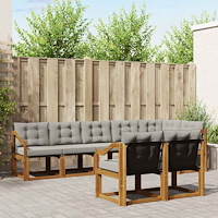 vidaXL Utomhussoffset med kudde 8 pcs Naturlig och Ljus Grå