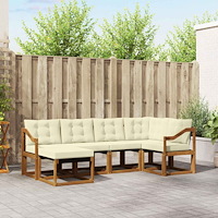 vidaXL Utomhussoffset med kudde 6 pcs Naturlig och Grädde
