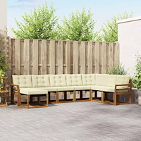 vidaXL Utomhussoffset med kudde 8 pcs Naturlig och Grädde