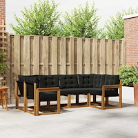 vidaXL Utomhussoffset med kudde 6 pcs Naturlig och svart