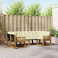 vidaXL Utomhussoffset med kudde 6 pcs Naturlig och Grädde