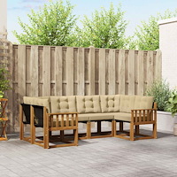 vidaXL Utomhussoffset med kudde 6 pcs Naturlig och Beige