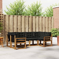 vidaXL Utomhussoffset med kudde 6 pcs Naturlig och svart