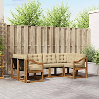 vidaXL Utomhussoffset med kudde 6 pcs Naturlig och Beige