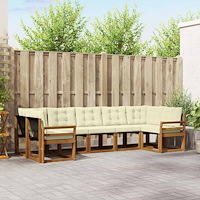 vidaXL Utomhussoffset med kudde 7 pcs Naturlig och Grädde