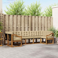vidaXL Utomhussoffset med kudde 7 pcs Naturlig och Beige