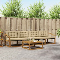 vidaXL Utomhussoffset med kudde 5 pcs Naturlig och Beige