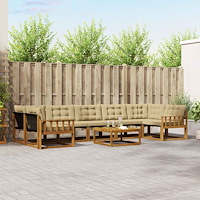 vidaXL Utomhussoffset med kudde 8 pcs Naturlig och Beige