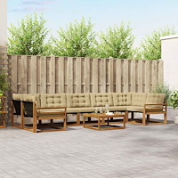 vidaXL Utomhussoffset med kudde 8 pcs Naturlig och Beige