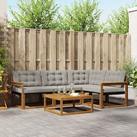 vidaXL Utomhussoffset med kudde 5 pcs Naturlig och Ljus Grå