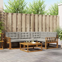 vidaXL Utomhussoffset med kudde 5 pcs Naturlig och Ljus Grå