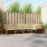 vidaXL Utomhussoffset med kudde 5 pcs Naturlig och Beige