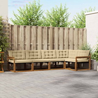 vidaXL Utomhussoffset med kudde 5 pcs Naturlig och Beige