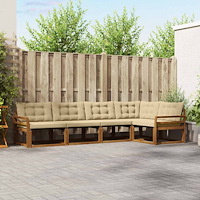 vidaXL Utomhussoffset med kudde 5 pcs Naturlig och Beige