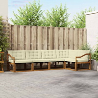 vidaXL Utomhussoffset med kudde 5 pcs Naturlig och Grädde