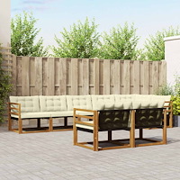vidaXL Utomhussoffset med kudde 8 pcs Naturlig och Grädde