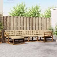 vidaXL Utomhussoffset 18 pcs Naturlig och Beige Massivt Akaciaträ