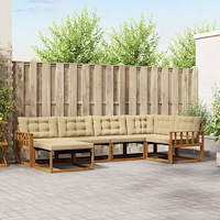 vidaXL Utomhussoffset 18 pcs Naturlig och Beige Massivt Akaciaträ