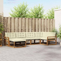 vidaXL Utomhussoffset 18 pcs Naturlig och Grädde Massivt Akaciaträ