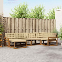 vidaXL Utomhussoffset 18 pcs Naturlig och Beige Massivt Akaciaträ