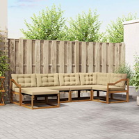 vidaXL Utomhussoffset 18 pcs Naturlig och Beige Massivt Akaciaträ