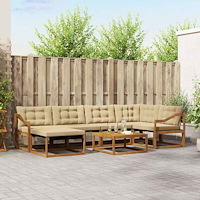 vidaXL Utomhussoffset 19 pcs Naturlig och Beige Massivt Akaciaträ