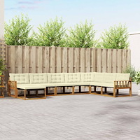 vidaXL Utomhussoffset 24 pcs Naturlig och Grädde Massivt Akaciaträ