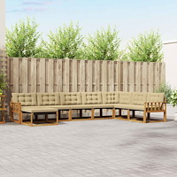 vidaXL Utomhussoffset 24 pcs Naturlig och Beige Massivt Akaciaträ