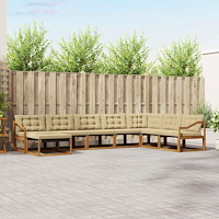 vidaXL Utomhussoffset 24 pcs Naturlig och Beige Massivt Akaciaträ