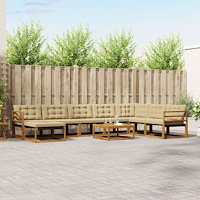 vidaXL Utomhussoffset 25 pcs Naturlig och Beige Massivt Akaciaträ