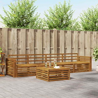 vidaXL Utomhussoffset 5 pcs Naturfärg