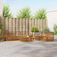 vidaXL Utomhussoffset 6 pcs Naturfärg Massivt Akaciaträ