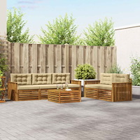 vidaXL Utomhussoffset med kudde 6 pcs Naturlig och Beige