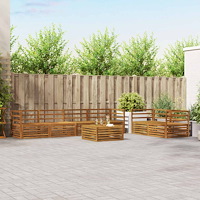 vidaXL Utomhussoffset 7 pcs Naturfärg