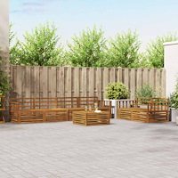 vidaXL Utomhussoffset 7 pcs Naturfärg Massivt Akaciaträ