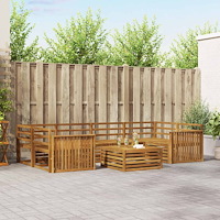 vidaXL Utomhussoffset 7 pcs Naturfärg Massivt Akaciaträ