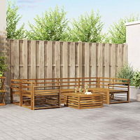 vidaXL Utomhussoffset 7 pcs Naturfärg Massivt Akaciaträ