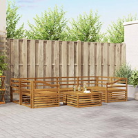 vidaXL Utomhussoffset 7 pcs Naturfärg Massivt Akaciaträ