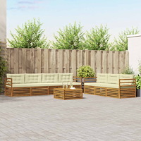 vidaXL Utomhussoffset med kudde 8 pcs Naturlig och Grädde