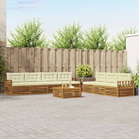 vidaXL Utomhussoffset med kudde 8 pcs Naturlig och Grädde