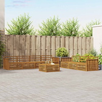 vidaXL Utomhussoffset 8 pcs Naturfärg
