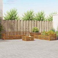vidaXL Utomhussoffset 8 pcs Naturfärg Massivt Akaciaträ
