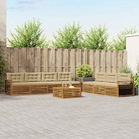 vidaXL Utomhussoffset med kudde 8 pcs Naturlig och Beige