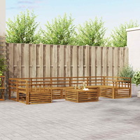 vidaXL Utomhussoffset 8 pcs Naturfärg